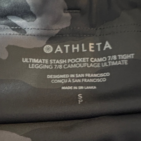 Athleta Black Camouflage Leggings SM141 - Picture 9 of 10